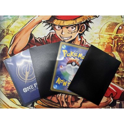 画像1: 【ブラック】侍スリーブ (エンボス)100枚入 W66×H91mm[レギュラーサイズ]