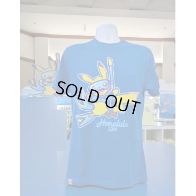 画像1: WCS2024 ホノルル　Tシャツ　ピカチュウ青（L）
