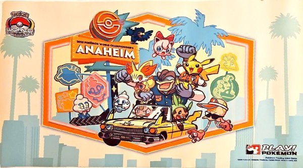 画像1: WCS2025プレイマット(白背景ピカチュウフォッコカイリキーなど) (1)
