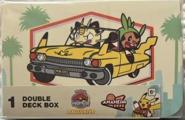 画像1: WCS2025ダブルデッキケース(白背景ピカチュウフォッコカイリキーなど) (1)