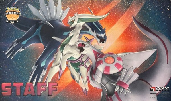 画像1: 【海外プレイマット】アルセウス＆ディアルガ＆パルキア STAFF (1)