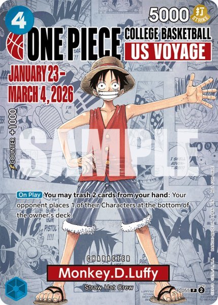 画像1: モンキー・D・ルフィ(P)(P-055)(英語/ONE PIECE COLLEGE BASKETBALL: US VOYAGE) (1)